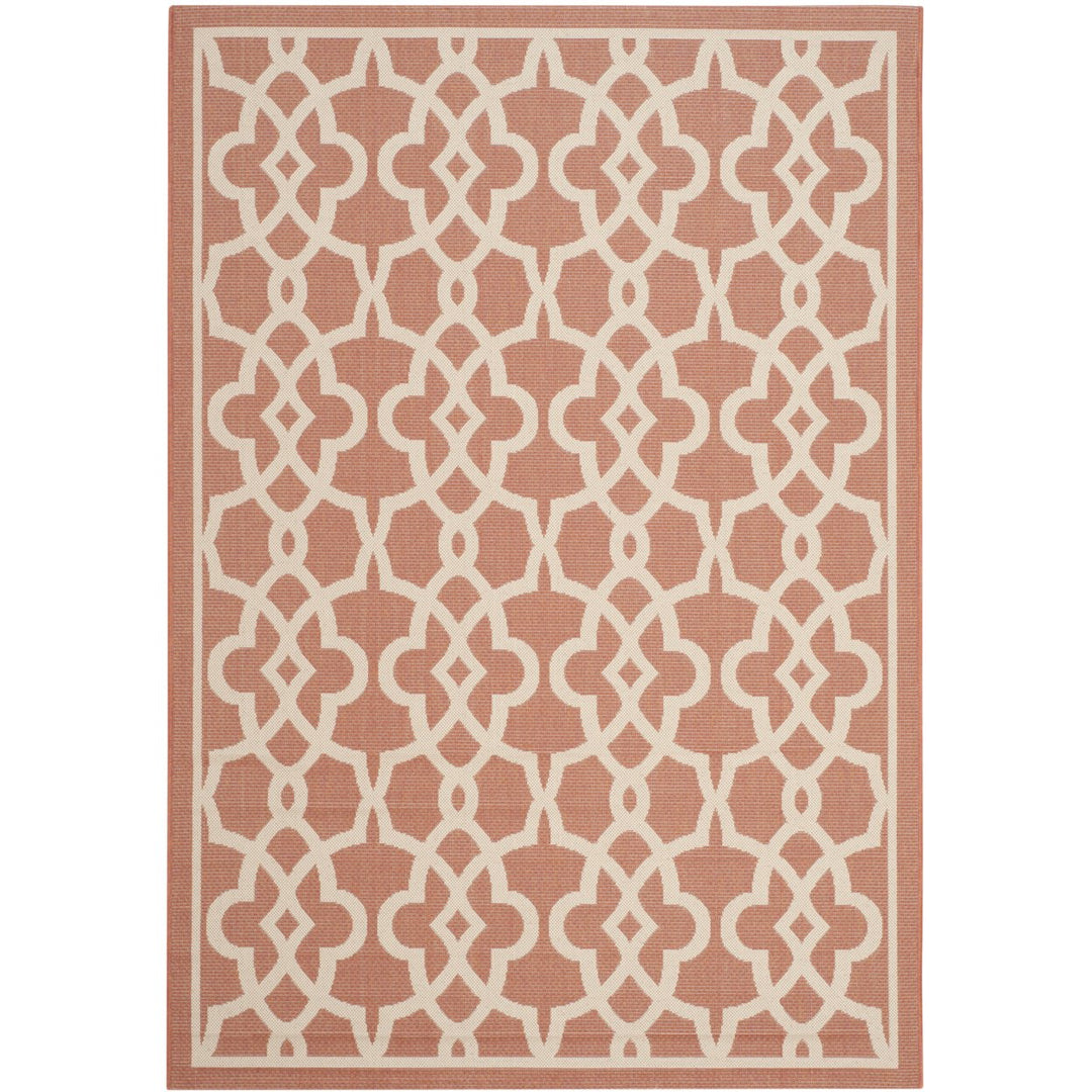 SAFAVIEH Outdoor CY6071-241 Courtyard Terracotta / Beige Rug Image 8