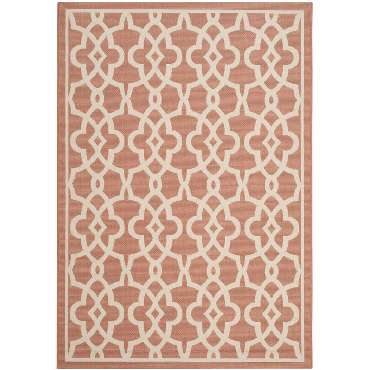 SAFAVIEH Outdoor CY6071-241 Courtyard Terracotta / Beige Rug Image 1