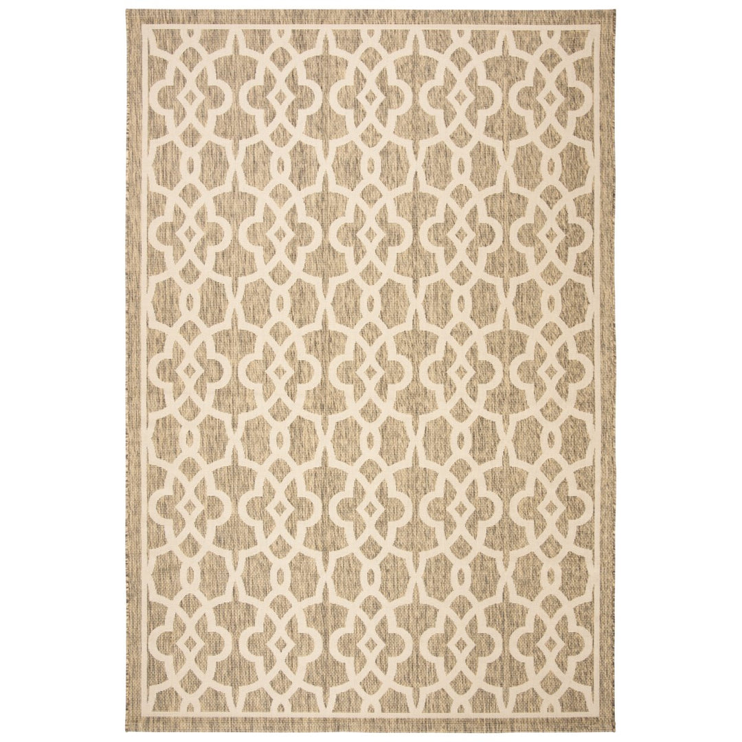 SAFAVIEH Indoor Outdoor CY6071-242 Courtyard Mocha / Beige Rug Image 1