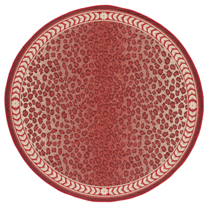 SAFAVIEH Outdoor CY6100-23812 Courtyard Red / Beige Rug Image 1