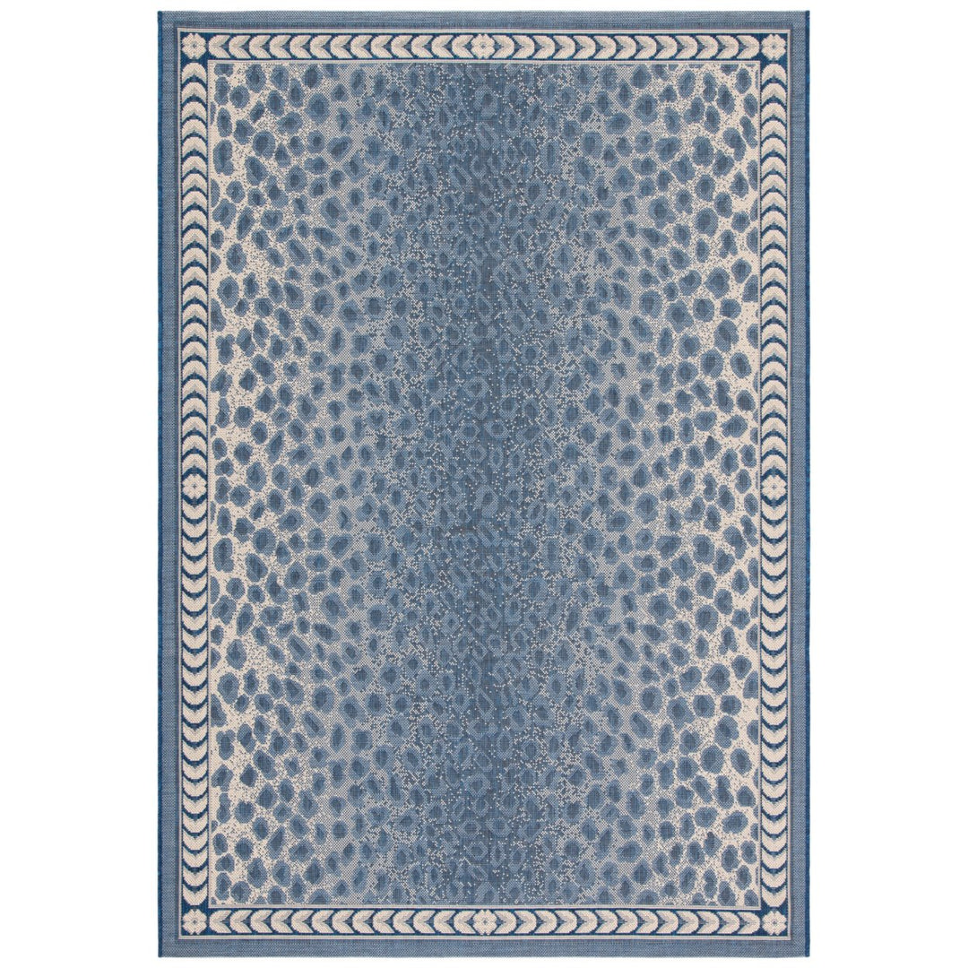 SAFAVIEH Outdoor CY6100-25812 Courtyard Navy / Beige Rug Image 1