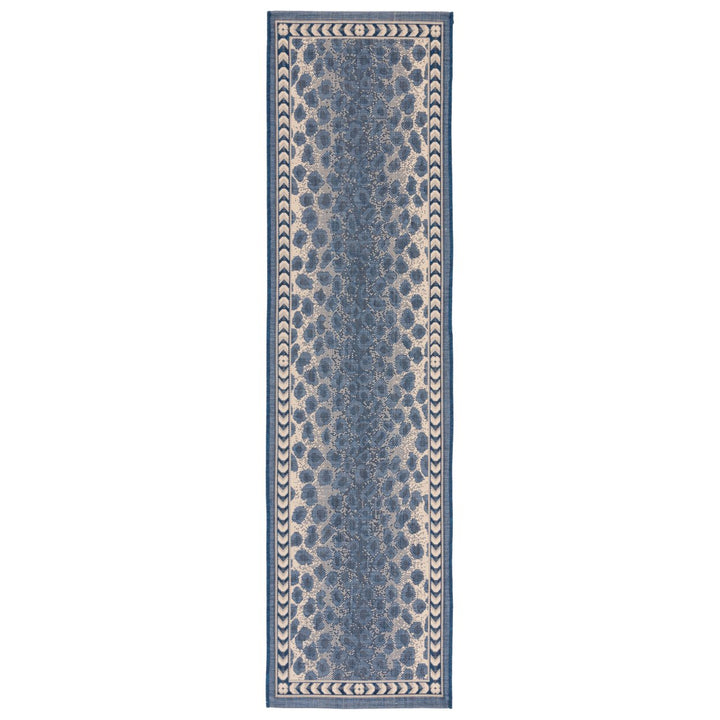 SAFAVIEH Outdoor CY6100-25812 Courtyard Navy / Beige Rug Image 1