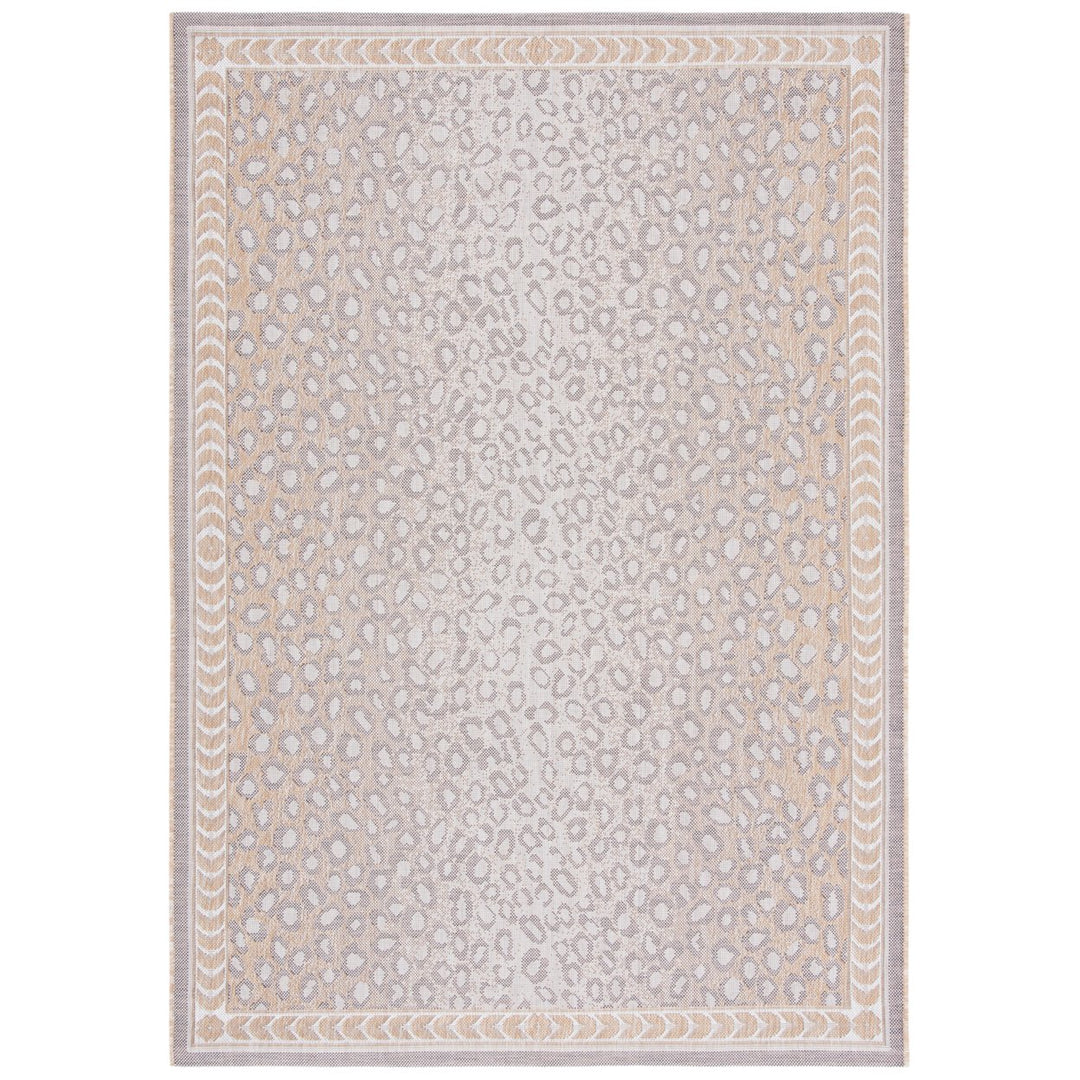 SAFAVIEH Outdoor CY6100-53012 Courtyard Beige / Gold Rug Image 1