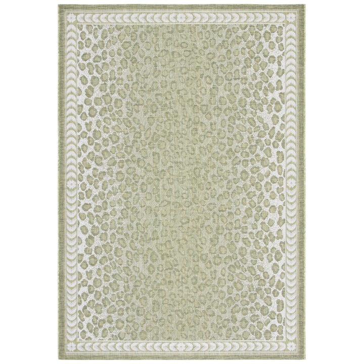 SAFAVIEH Outdoor CY6100-52712 Courtyard Light Green / Ivory Rug Image 1