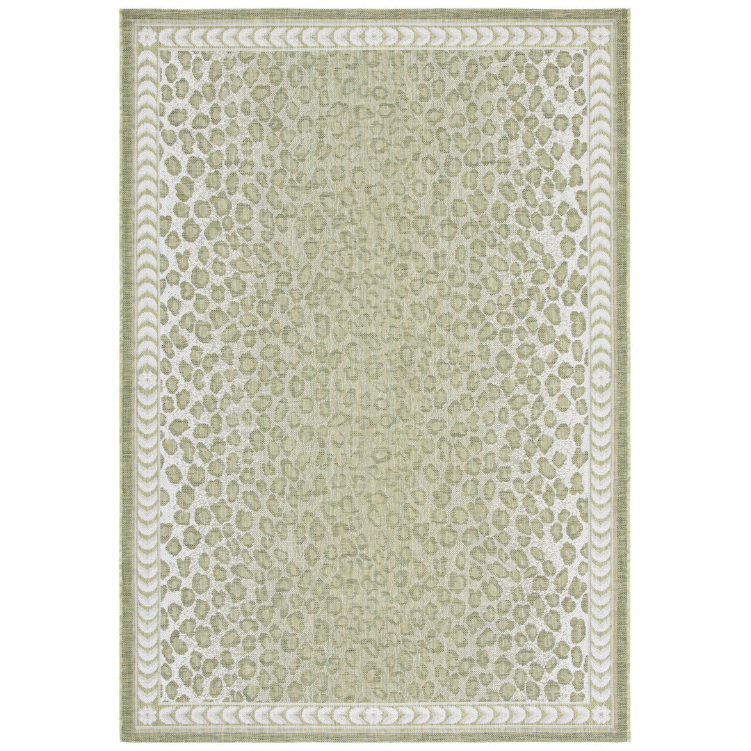 SAFAVIEH Outdoor CY6100-52712 Courtyard Light Green / Ivory Rug Image 1