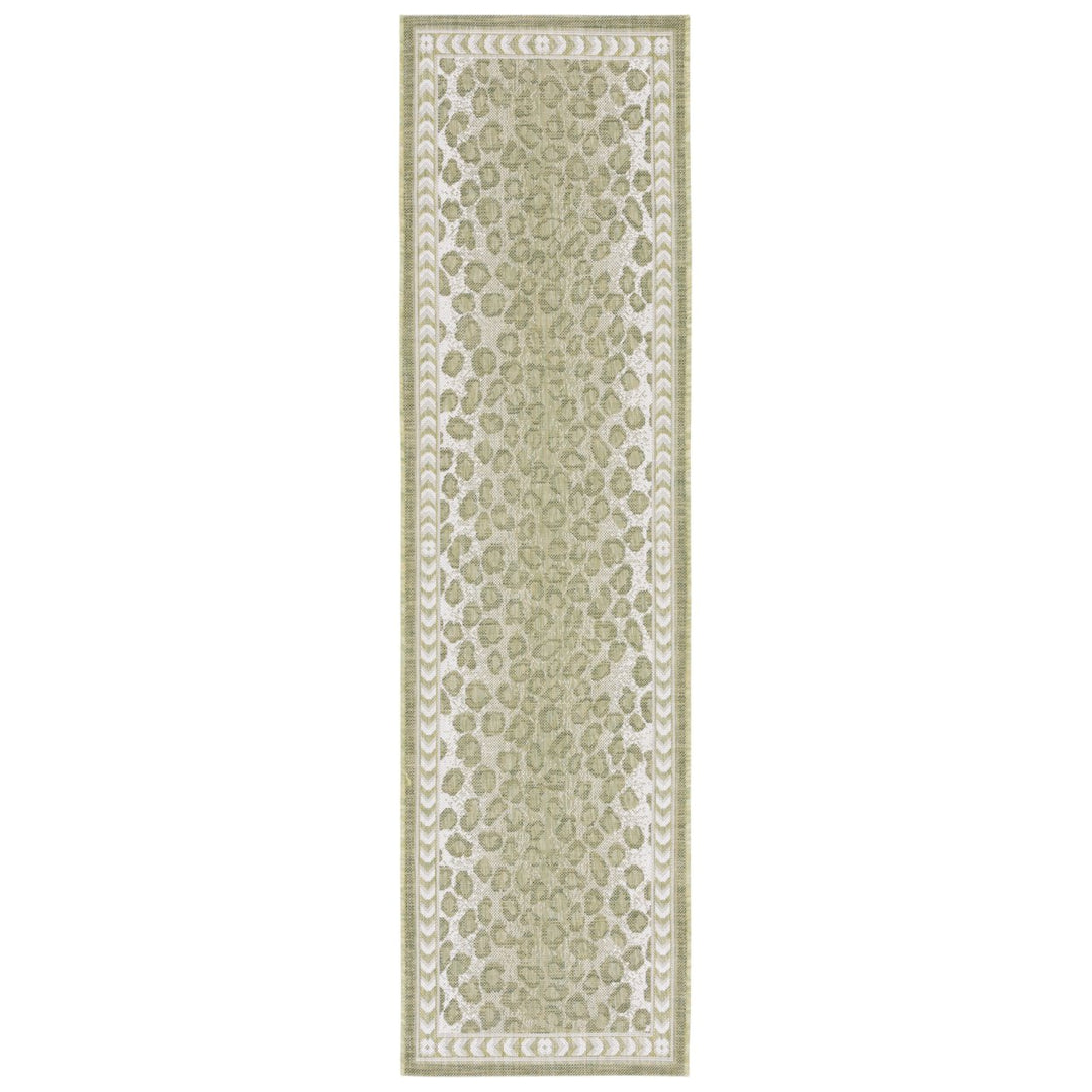 SAFAVIEH Outdoor CY6100-52712 Courtyard Light Green / Ivory Rug Image 1