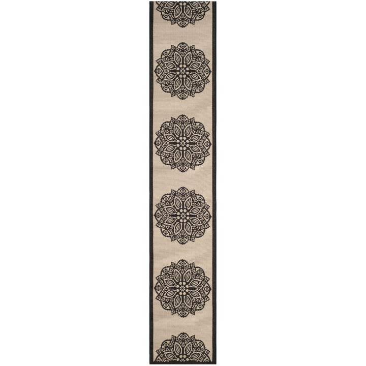 SAFAVIEH Indoor Outdoor CY6139-256 Courtyard Beige / Black Rug Image 2