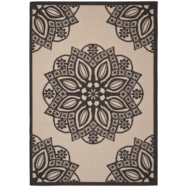 SAFAVIEH Indoor Outdoor CY6139-256 Courtyard Beige / Black Rug Image 5