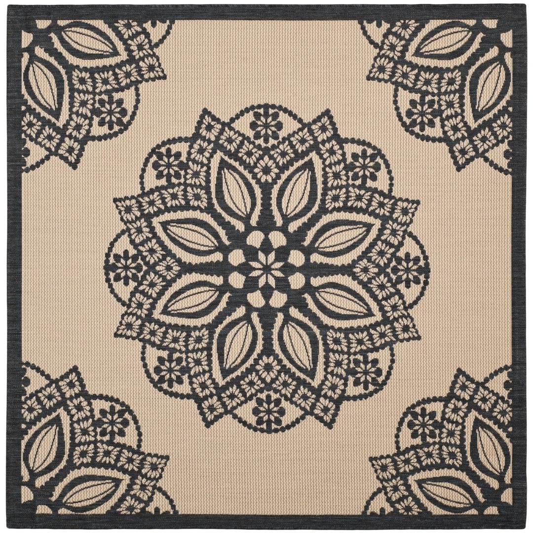 SAFAVIEH Indoor Outdoor CY6139-256 Courtyard Beige / Black Rug Image 7