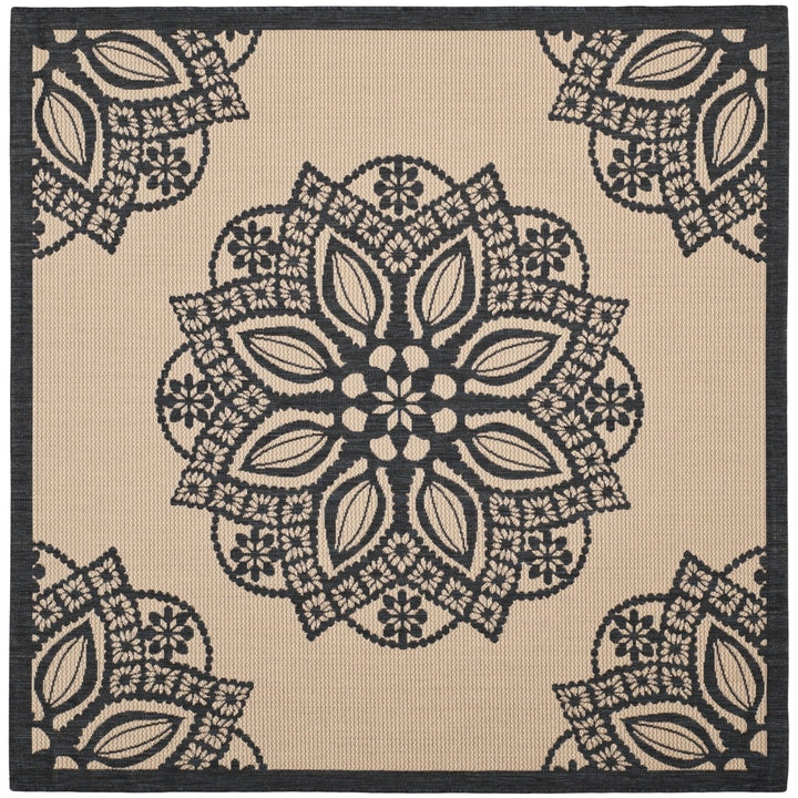 SAFAVIEH Indoor Outdoor CY6139-256 Courtyard Beige / Black Rug Image 7