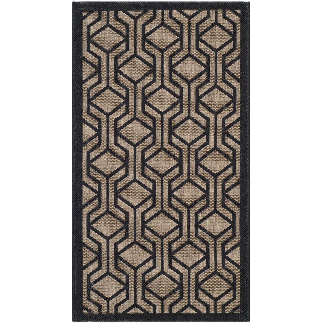 SAFAVIEH Indoor Outdoor CY6114-81 Courtyard Brown / Black Rug Image 2