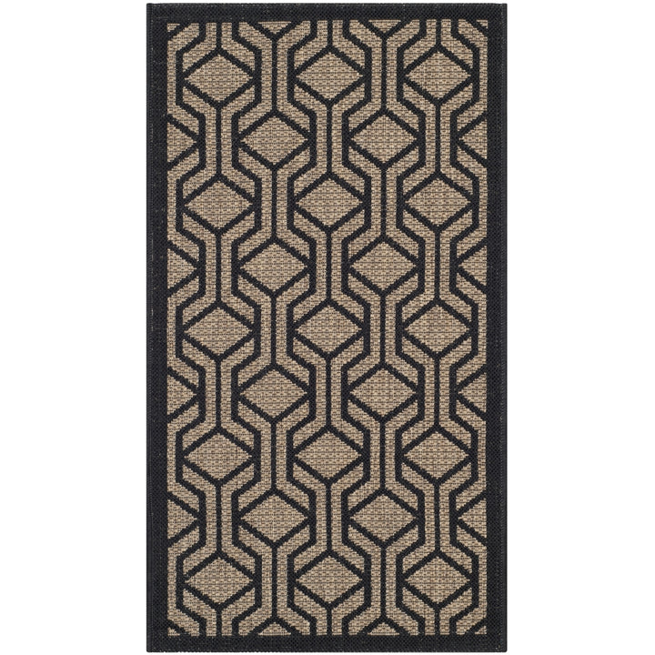 SAFAVIEH Indoor Outdoor CY6114-81 Courtyard Brown / Black Rug Image 2