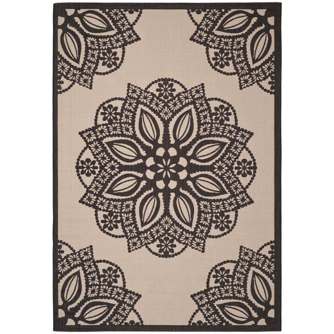 SAFAVIEH Indoor Outdoor CY6139-256 Courtyard Beige / Black Rug Image 8