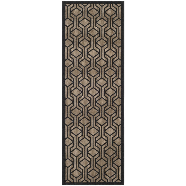 SAFAVIEH Indoor Outdoor CY6114-81 Courtyard Brown / Black Rug Image 1