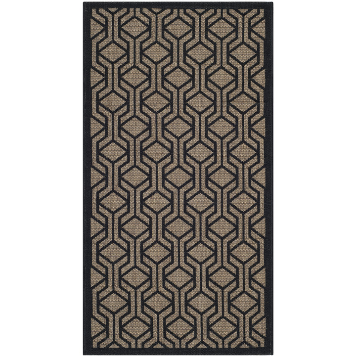 SAFAVIEH Indoor Outdoor CY6114-81 Courtyard Brown / Black Rug Image 4