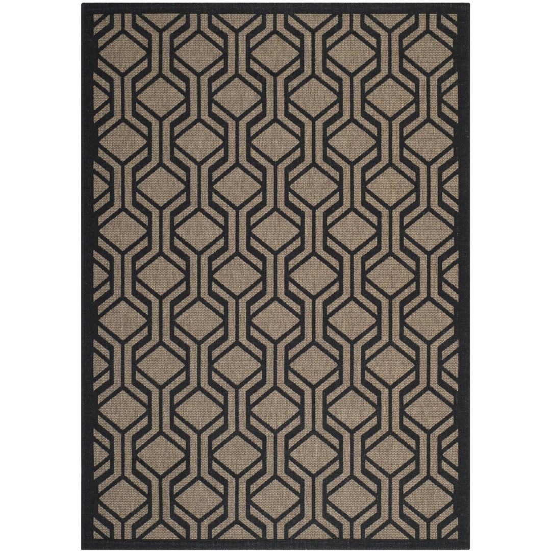 SAFAVIEH Indoor Outdoor CY6114-81 Courtyard Brown / Black Rug Image 1