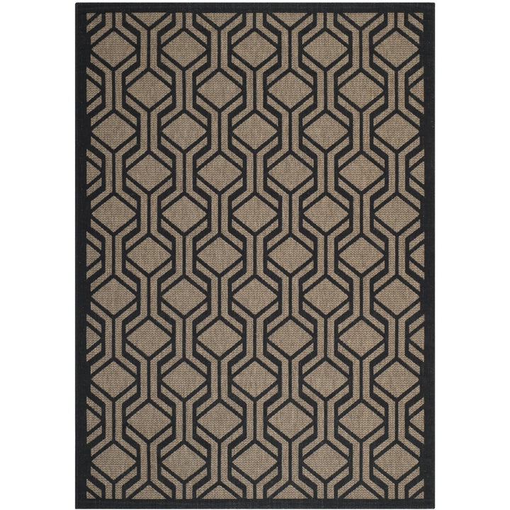 SAFAVIEH Indoor Outdoor CY6114-81 Courtyard Brown / Black Rug Image 1