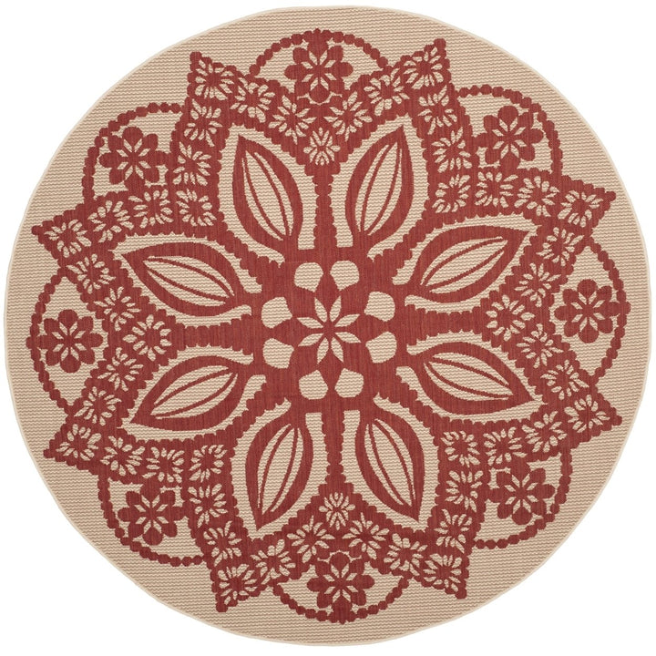 SAFAVIEH Outdoor CY6139-238 Courtyard Beige / Red Rug Image 1