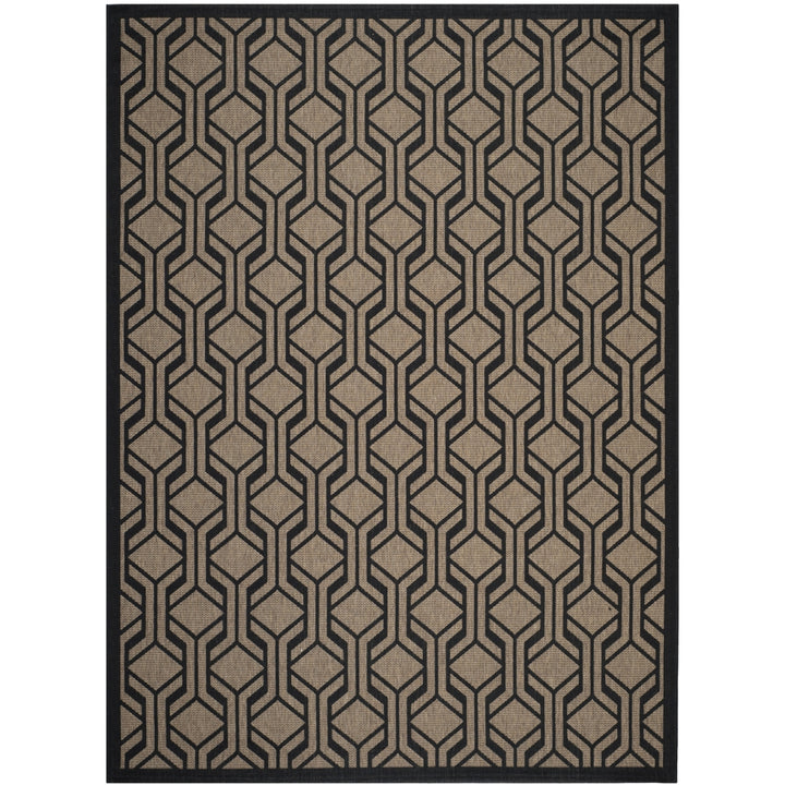 SAFAVIEH Indoor Outdoor CY6114-81 Courtyard Brown / Black Rug Image 6