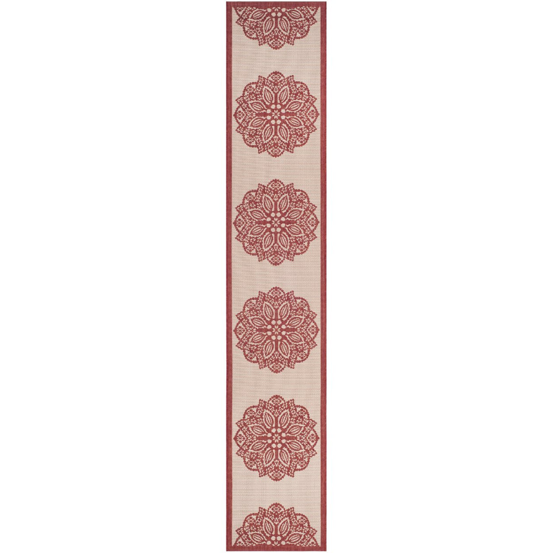 SAFAVIEH Outdoor CY6139-238 Courtyard Beige / Red Rug Image 1