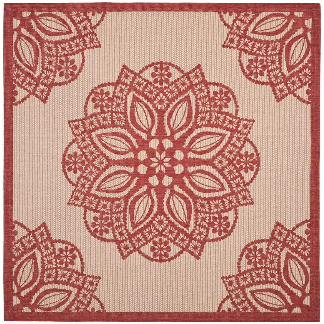 SAFAVIEH Outdoor CY6139-238 Courtyard Beige / Red Rug Image 1