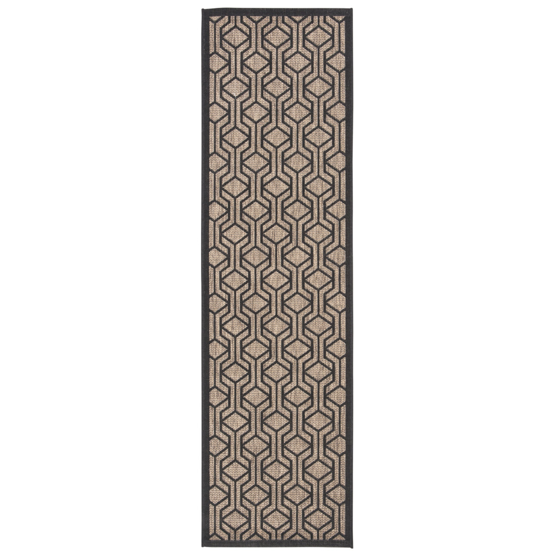 SAFAVIEH Indoor Outdoor CY6114-81 Courtyard Brown / Black Rug Image 8