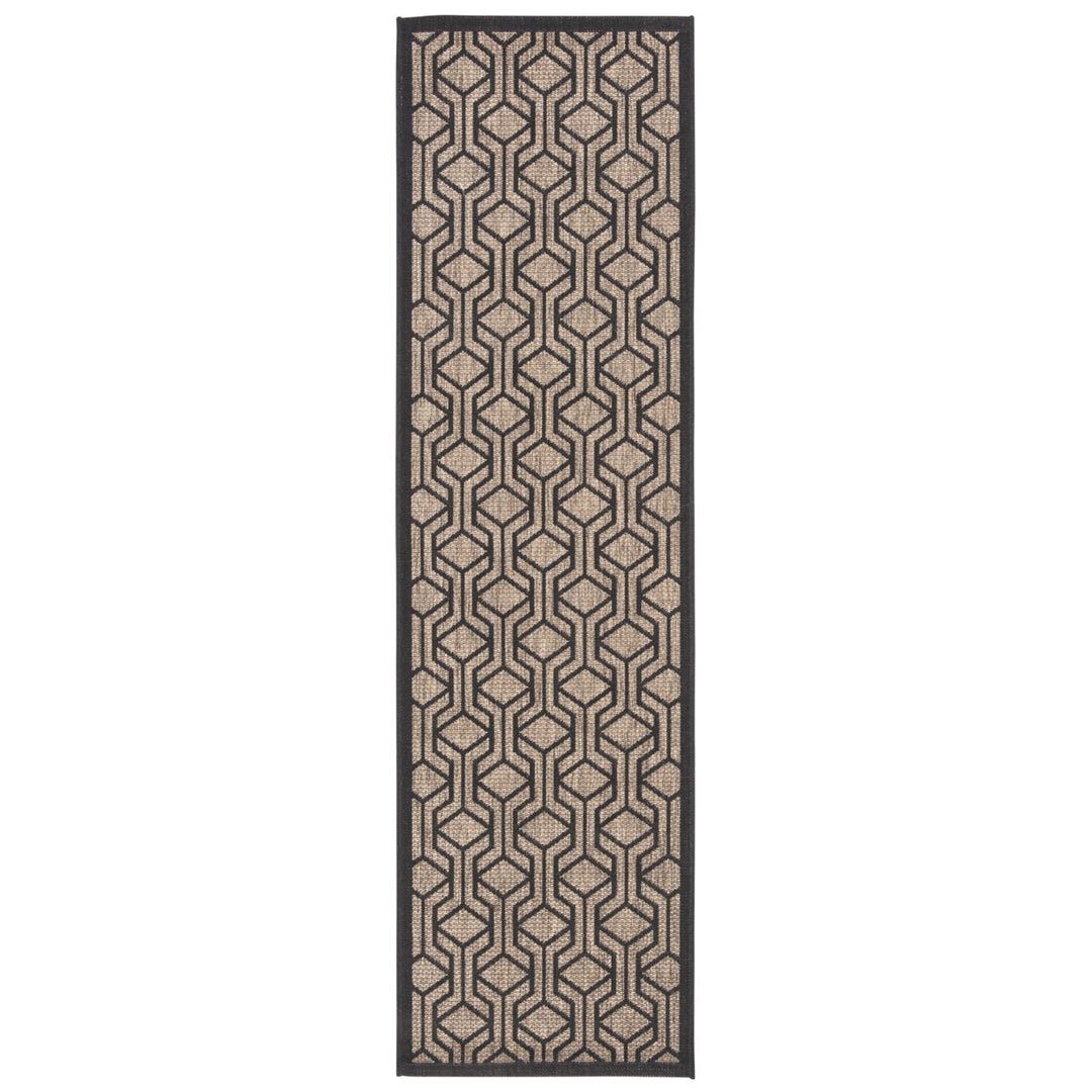 SAFAVIEH Indoor Outdoor CY6114-81 Courtyard Brown / Black Rug Image 1