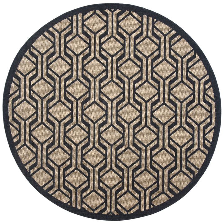 SAFAVIEH Indoor Outdoor CY6114-81 Courtyard Brown / Black Rug Image 9