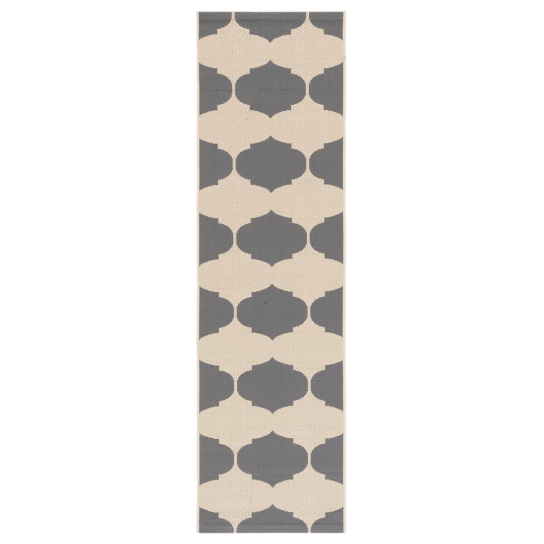 SAFAVIEH Outdoor CY6201-236 Courtyard Grey / Bone Rug Image 6