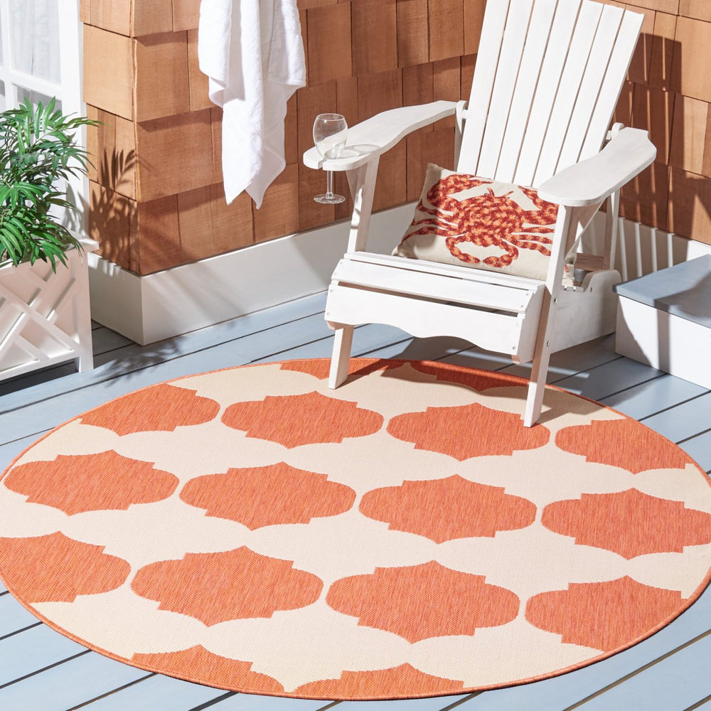 SAFAVIEH Outdoor CY6162-231 Courtyard Beige / Terracotta Rug Image 2