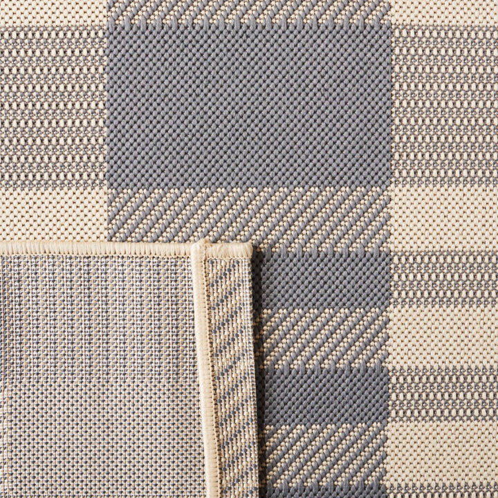 SAFAVIEH Outdoor CY6201-236 Courtyard Grey / Bone Rug Image 9