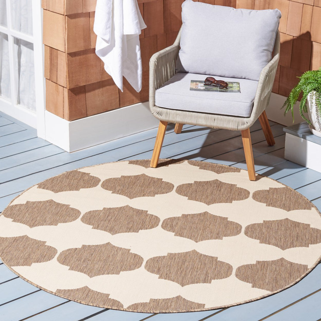 SAFAVIEH Indoor Outdoor CY6162-232 Courtyard Beige / Brown Rug Image 2