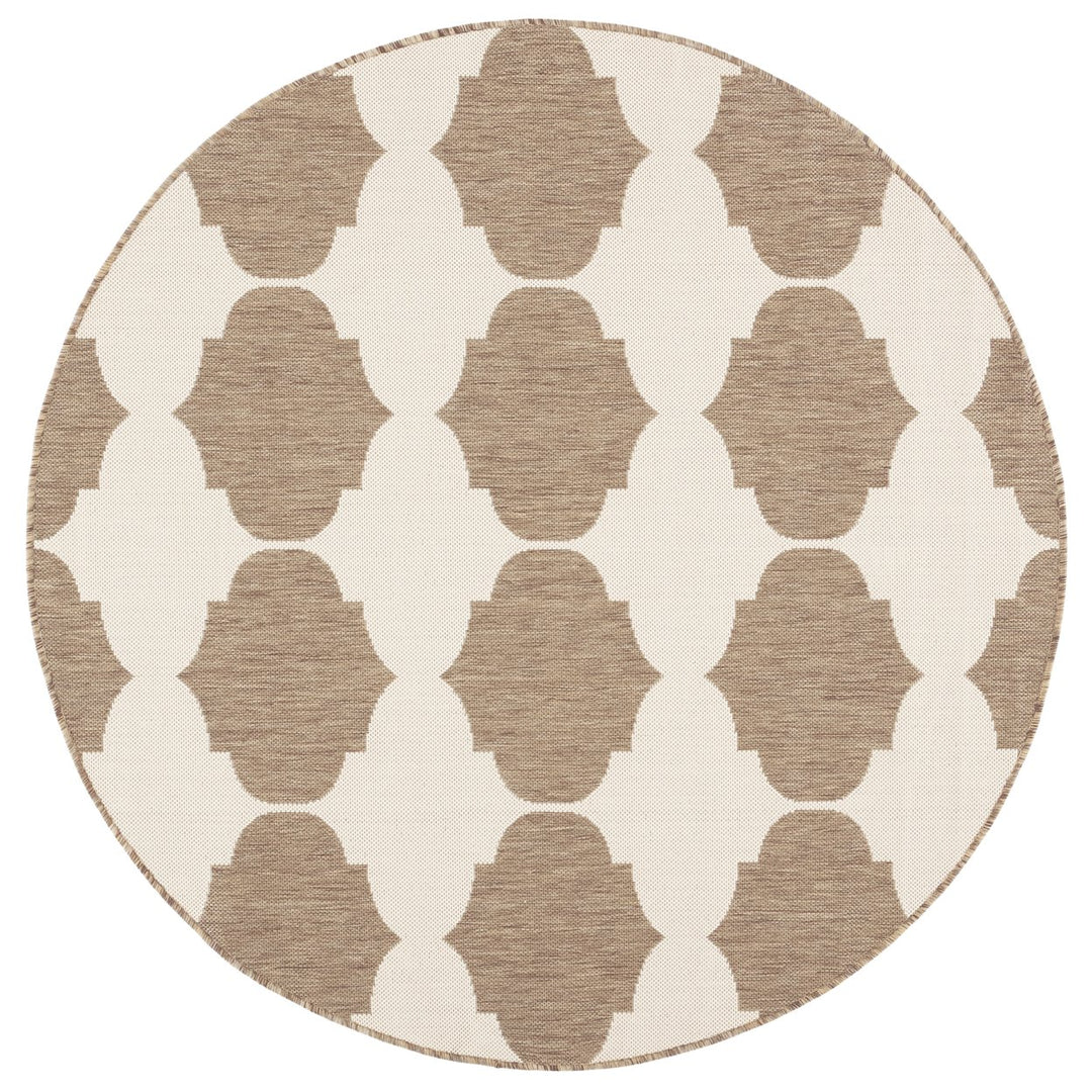 SAFAVIEH Indoor Outdoor CY6162-232 Courtyard Beige / Brown Rug Image 5