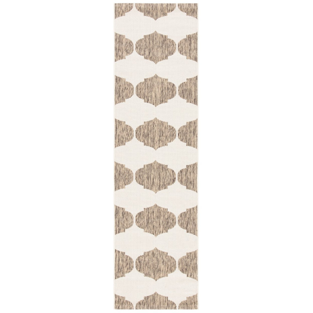 SAFAVIEH Indoor Outdoor CY6162-232 Courtyard Beige / Brown Rug Image 1