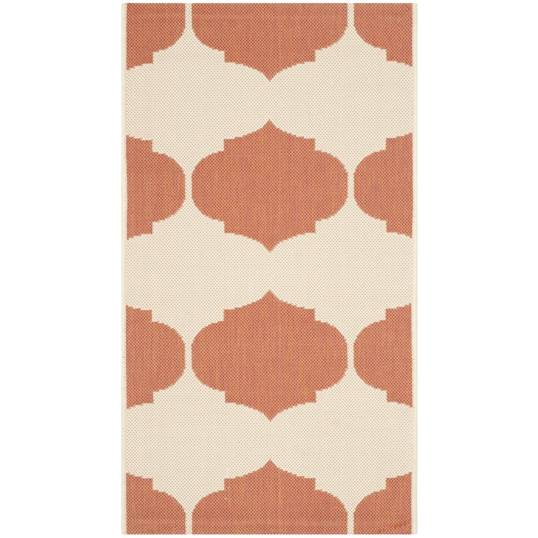 SAFAVIEH Outdoor CY6162-231 Courtyard Beige / Terracotta Rug Image 10