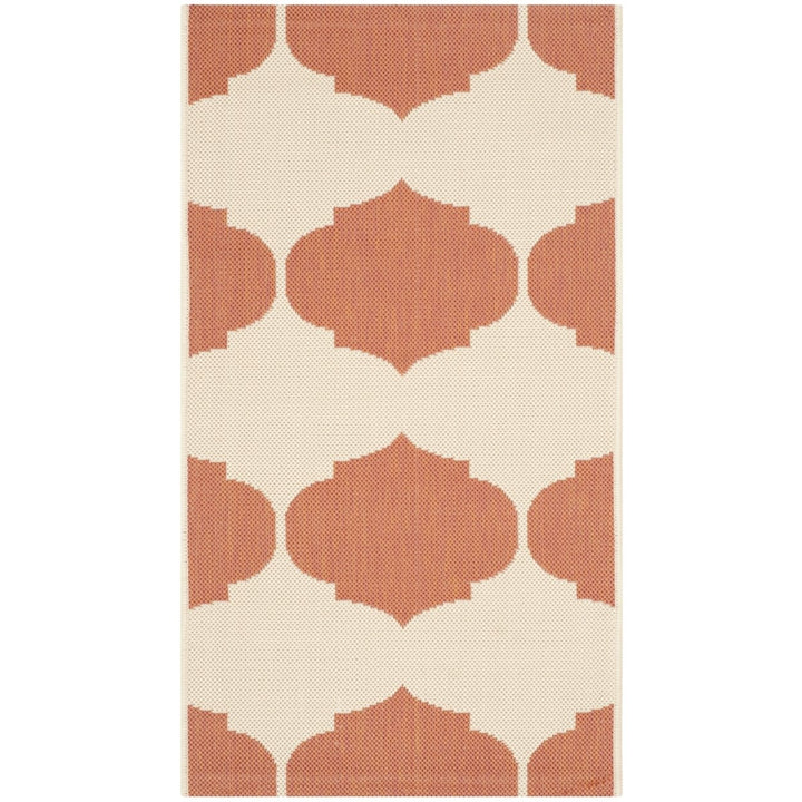 SAFAVIEH Outdoor CY6162-231 Courtyard Beige / Terracotta Rug Image 10