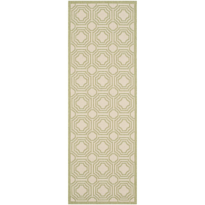 SAFAVIEH Outdoor CY6112-218 Courtyard Beige / Sweet Pea Rug Image 1