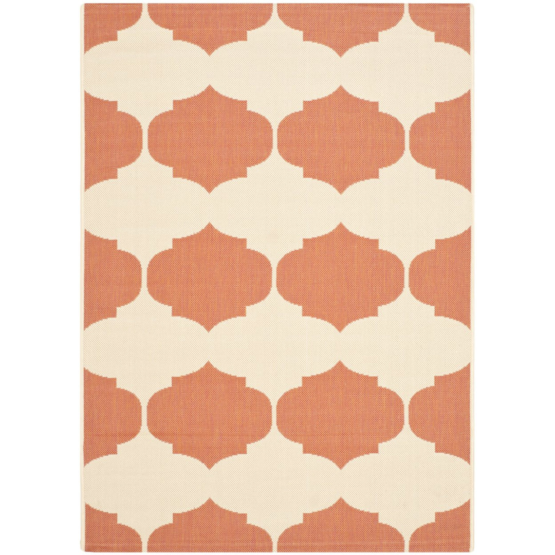 SAFAVIEH Outdoor CY6162-231 Courtyard Beige / Terracotta Rug Image 11