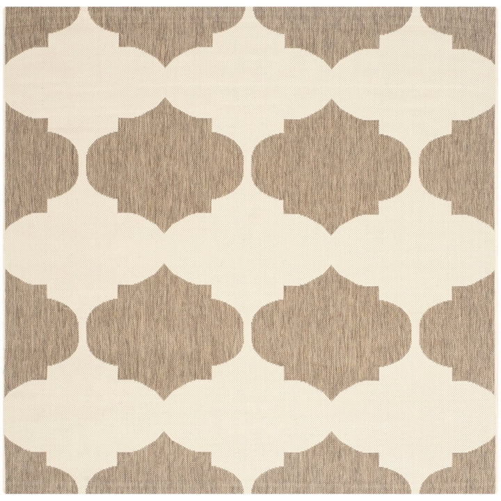 SAFAVIEH Indoor Outdoor CY6162-232 Courtyard Beige / Brown Rug Image 7