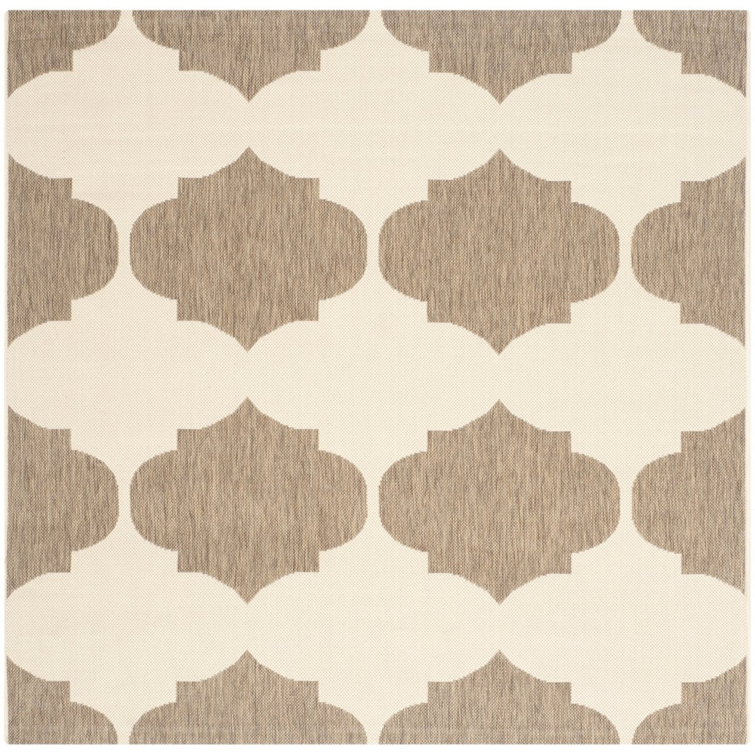 SAFAVIEH Indoor Outdoor CY6162-232 Courtyard Beige / Brown Rug Image 1