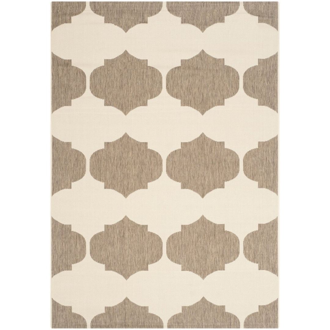 SAFAVIEH Indoor Outdoor CY6162-232 Courtyard Beige / Brown Rug Image 11