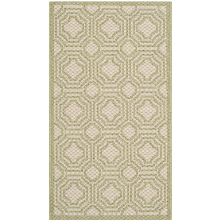 SAFAVIEH Outdoor CY6112-218 Courtyard Beige / Sweet Pea Rug Image 1