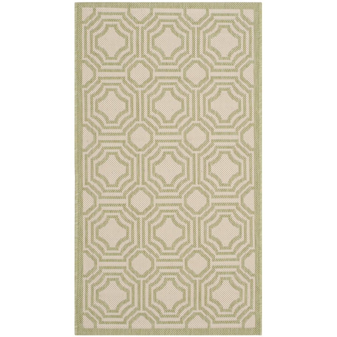 SAFAVIEH Outdoor CY6112-218 Courtyard Beige / Sweet Pea Rug Image 1