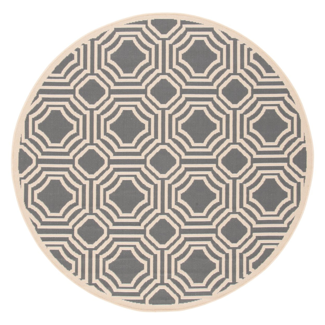 SAFAVIEH Outdoor CY6112-246 Courtyard Anthracite / Beige Rug Image 1