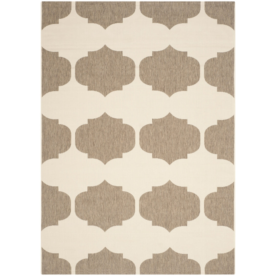 SAFAVIEH Indoor Outdoor CY6162-232 Courtyard Beige / Brown Rug Image 12