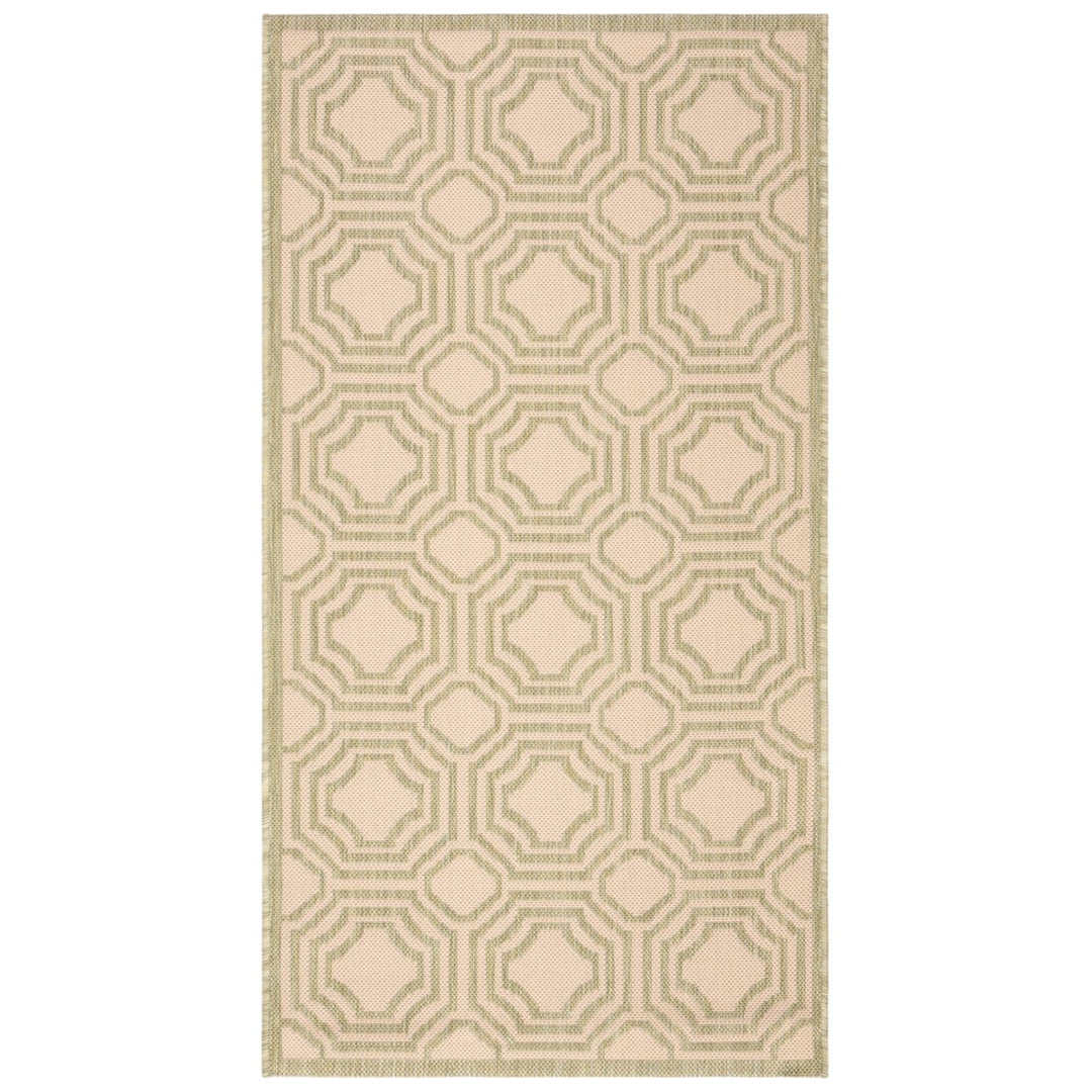 SAFAVIEH Outdoor CY6112-218 Courtyard Beige / Sweet Pea Rug Image 1