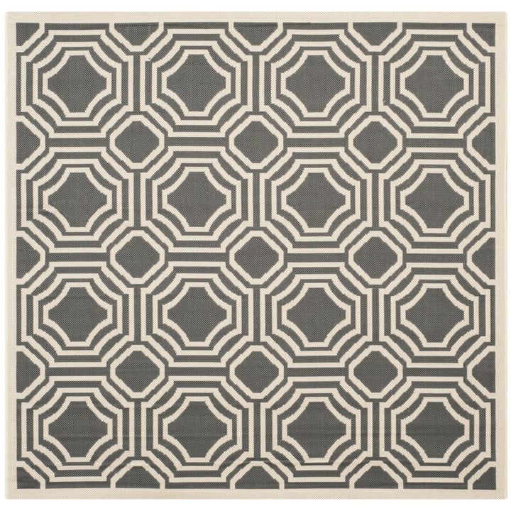 SAFAVIEH Outdoor CY6112-246 Courtyard Anthracite / Beige Rug Image 1