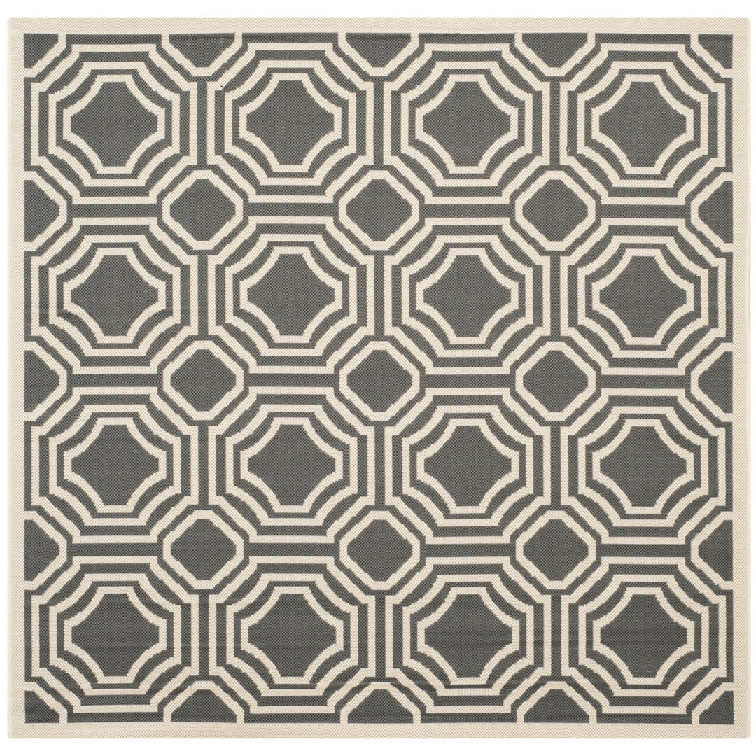 SAFAVIEH Outdoor CY6112-246 Courtyard Anthracite / Beige Rug Image 1