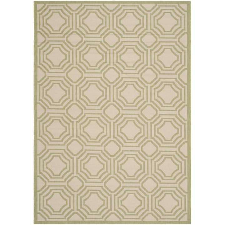 SAFAVIEH Outdoor CY6112-218 Courtyard Beige / Sweet Pea Rug Image 1