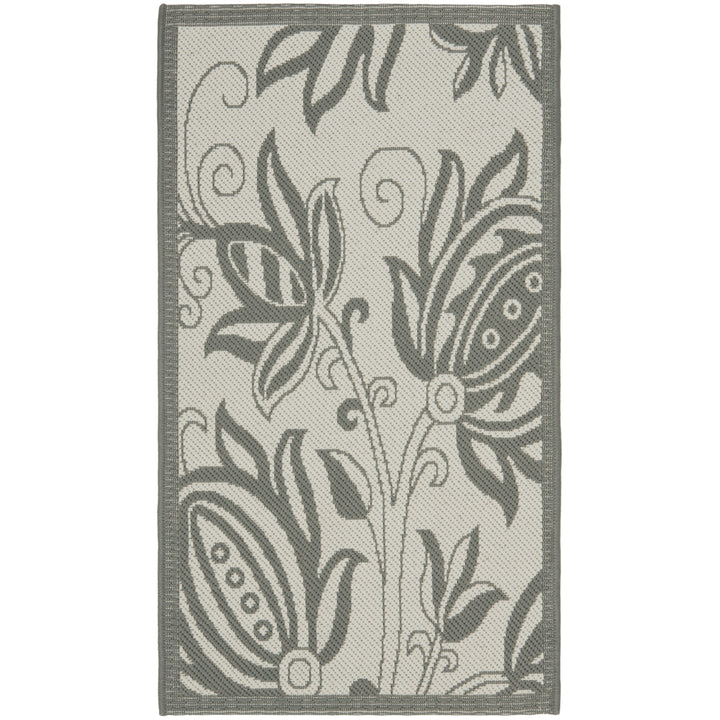 SAFAVIEH Outdoor CY6109-78 Courtyard Lt Grey / Anthracite Rug Image 9